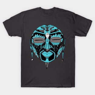 Blue Grey African Mask 2 T-Shirt